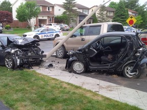 An 18 year-old woman was in critical condition in hospital on Sunday after a two vehicle crash on Viseneau Street between Innes Road and Barrington in Orléans.