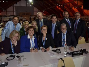 Alberta Premier Rachel Notley, left, was part of the Canadian delegation at the COP21 climate talks in Paris on Nov. 30, 2015.