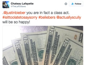 Chateau Lafayette apologizes via Twitter.