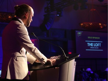 Bruno Racine, organizing committee chair of the Loft Gala, welcomes a sold-out crowd of 500 to the Hilton Lac Leamy on Saturday, April 30, 2016, for this year's gala evening, held in support of the Ottawa Regional Cancer Foundation.