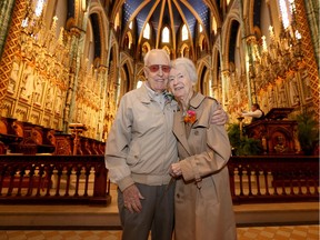 Close to 140 couples renewed their wedding vows during a mass at the Notre Dame Cathedral in Ottawa Sunday May 1, 2016. Celebrating 62 years of marriage was Howard and Rachel Soucie.