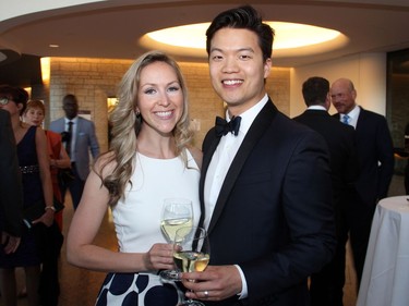 Dr. Adrian Huang, an orthopedic surgery resident at The Ottawa Hospital, with his wife, Shayna Huang, at the 50th Anniversary Orthopaedics Gala held at the Canadian Museum of History on Friday, May 13, 2016.