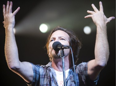 Eddie Vedder lead singer of Pearl Jam at Canadian Tire Centre Sunday May 8, 2016.   Photos by Ashley Fraser