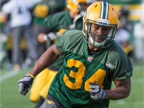 Ryan Hinds at the Edmonton Eskimos practice in 2015.