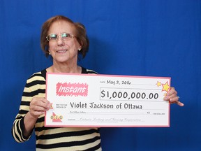 Violet Jackson of Ottawa won $1 million on an instant win scratch card.