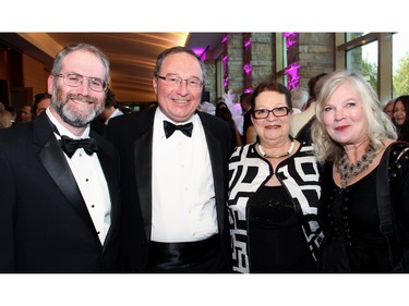 From left, Ottawa criminal defence lawyer Doug Baum with Israeli Ambassador Rafael Barak and his wife, Miriam, and Ulle Baum, who was an ambassador of another kind in helping to promote this year's Loft Gala, held at the Hilton Lac Leamy on Saturday, April 30, 2016, in support of the Ottawa Regional Cancer Foundation.