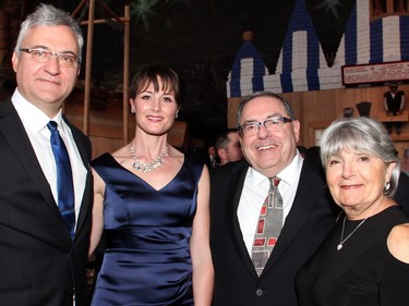 From left, Ottawa orthopedic surgeon Robert Feibel with his wife, Tanya Deans, and Larry Hartman and Sheila Hartman at the 50th Anniversary Orthopaedics Gala, held at the Canadian Museum of History on Friday, May 13, 2016.