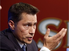 Newly-named head coach for the NHL's Ottawa Senators, Guy Boucher, takes part in news conference in Ottawa, Monday, May 9, 2016.