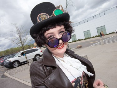 Mirren Lithwick is dressed in Steampunk fashion she designed herself as Ottawa Comiccon 2016 gets underway at the EY Centre.