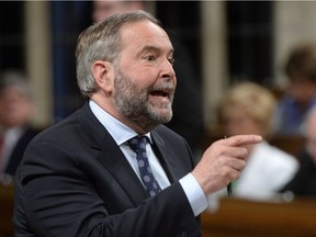 NDP leader Tom Mulcair asks a question during question period in the House of Commons on Parliament Hill in Ottawa on Wednesday, May 11, 2016.