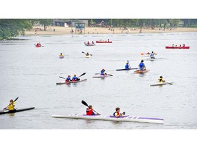 Kids attending summer camp at the Rideau Canoe Club on the Rideau River, just across from Mooney's Bay.