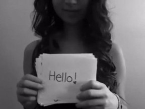 A message from the  YouTube video made by  Amanda Todd.