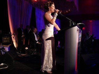 Sarah Freemark from CTV Morning Live was the returning host (wearing a gown by featured Israeli designer Eyal Zimerman), at the second annual Loft Gala for the Ottawa Regional Cancer Foundation, held at the Hilton Lac Leamy on Saturday, April 30, 2016.