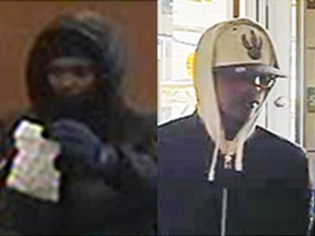 Two suspects in a bank robbery in Orléans in March.