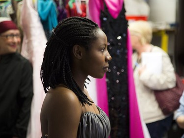Fairy Godmother Ottawa held its annual free prom dress day at Browns Cleaners. Anuarite Manyoha, with the help of fairy godmother Mary Taggart, tried on a dress that was beautiful but just not right.