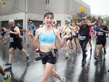 The rain didn't stop the runners during the 10K race.