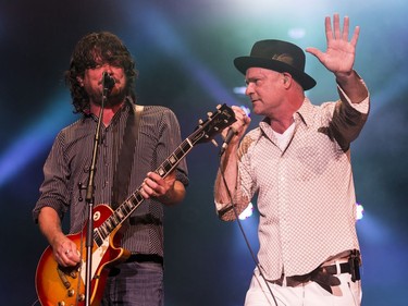 The Tragically Hip's Paul Langlois and Gord Downie performing at Bluesfest in 2015.