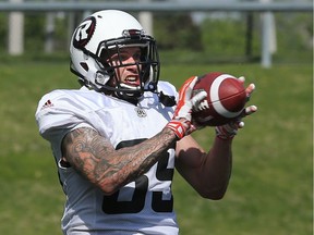 yler Shoemaker (#89) is a receiver, being put through his paces at the camp. Ottawa Redblacks held their training camp for rookies Wednesday (May 25, 2016) at TD