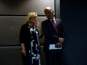 Green Party leader Elizabeth May, left, and NDP MP Nathan Cullen.