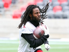 #4 Jamill Smith of the Ottawa Redblacks during practice at TD Place in Ottawa, June 12, 2016.