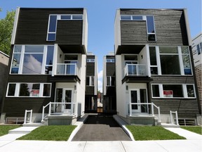 Larco Homes' back-to-front semi-detached homes offer a modern version of inner city living at 63-65 Pinhey St.