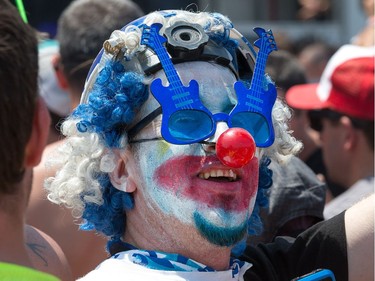 A festival goer wears some fun makeup as the annual Amnesia Rockfest invades the village of Montebello in Quebec, about an hour away from Ottawa and Montreal.