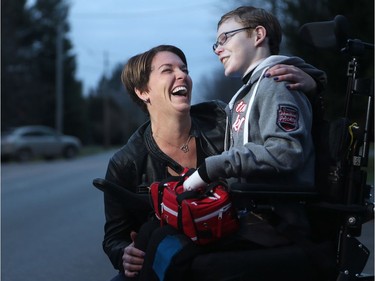Along with his mom, Tina Boileau, "Butterfly Boy" Jonathan Pitre, now 15, reflects on his eventful year from their home in Russell Tuesday, Dec. 8, 2015.