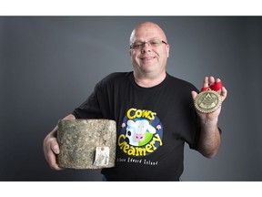 Armand Bernard of PEI's COWS Creamery makes the cheese that won "Cheese of the Year" at the recent Canadian Cheese Awards: Avonlea Clothbound Cheddar. (WAYNE CUDDINGTON) Assignment - 123907