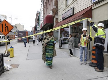 Buildings were evacuated because of a sinkhole just east of the intersection of Rideau Street and Sussex Drive, which caused a gas leak on June 8, 2016.