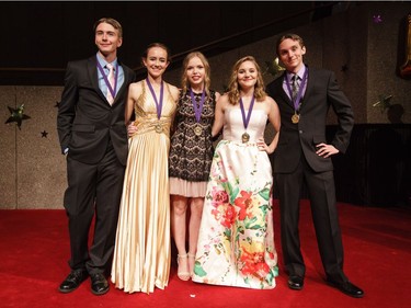 Cappies nominees from A.Y Jackson Secondary School arrive on the Red Carpet, prior to the start of the 11th annual Cappies Gala awards, held at the National Arts Centre, on June 05, 2016, in Ottawa, Ont.  (Jana Chytilova / Ottawa Citizen)   ORG XMIT: 0605 CapGala JC 20