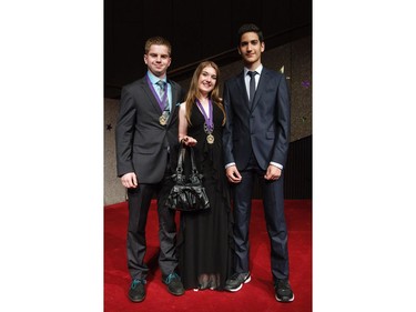 Cappies nominees from St. Francis Xavier Catholic High School arrive on the Red Carpet, prior to the start of the 11th annual Cappies Gala awards, held at the National Arts Centre, on June 05, 2016, in Ottawa, Ont.  (Jana Chytilova / Ottawa Citizen)   ORG XMIT: 0605 CapGala JC 13