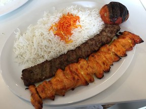 Ground beef and chicken kebabs at Caspian Kabob on Bank Street, between Heron and Walkley roads.