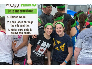 Competitors get ready for the start as the Mud Hero Ottawa 2016 continued on Sunday at Commando Paintball located east of Ottawa.