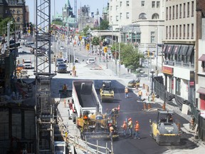 Paving commences on the sinkhole at Rideau and Sussex Saturday, June 25