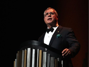 D'Arcy Levesque, from presenting sponsor Enbridge, on stage at the Governor General's Performing Arts Awards Gala held at the National Arts Centre on Saturday, June 11, 2016.