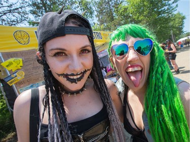 Daryl Leblanc and Elizabeth Piercey are in the spirit as the annual Amnesia Rockfest invades the village of Montebello in Quebec, about an hour away from Ottawa and Montreal.
