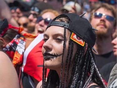 Daryl Leblanc takes in the sights as the annual Amnesia Rockfest invades the village of Montebello in Quebec, about an hour away from Ottawa and Montreal.