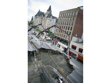 Day two of the sinkhole on Rideau Street Thursday June 9, 2016.