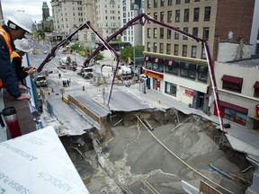 Day two of the sinkhole on Rideau Street.
