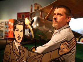 Historian John Maker at the Canadian War Museum's new exhibit, Deadly Skies - Air War, 1914-1918, which opens to the public Friday, June 10, 2016.