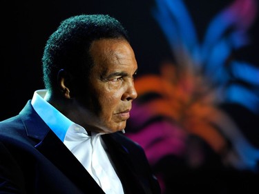 FILE - JUNE 03: Boxing legend and humanitarian Muhammad Ali died in a Phoenix-area hospital on June 3, 2016. He was 74 years old. NEW YORK - NOVEMBER 13:  (EXCLUSIVE ACCESS - PREMIUM RATES APPLY) Muhammad Ali onstage during the Michael J. Fox Foundation's 2010 Benefit "A Funny Thing Happened on the Way to Cure Parkinson's" at The Waldorf=Astoria on November 13, 2010 in New York City.