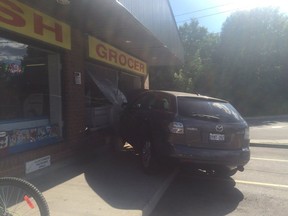 For the third time in less than a week, shopkeepers are sweeping up after a vehicle crashed through a storefront.