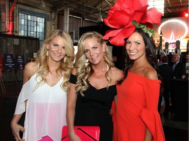 From left, Bash 2016: London Calls event chair Andrea Gaunt (Export Development Canada) with Snowsuit Fund board chair Taryn Gunnlaugson (BMO Private Banking) and event planner Tami Varma (TC & Co. Event Design) at this year's posh fundraiser for the non-profit organization, held Friday, June 10, 2016, at Lansdowne's Horticulture Building.
