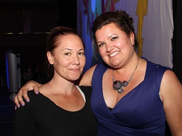 From left, Christine Friday, who choreographed the stunning cultural performance for the Wabano Centre's Igniting the Spirit Gala, with gala committee member Carlie Chase at the Ottawa Conference and Event Centre on Tuesday, June 21, 2016.