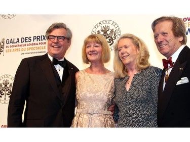 From left, Doug Knight chair of the Governor General's Performing Arts Awards Foundation, with Shelley Ambrose, Michele Marchand and former award recipient Albert Millaire at the Goveror General's Performing Arts Awards Gala, held at the National Arts Centre on Saturday, June 11, 2016.