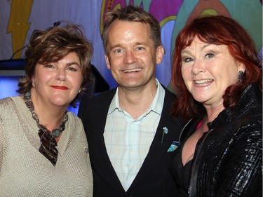 From left, Newfoundland and Labrador Liberal MPs Gudie Hutchings (Long Range Mountains) and Seamus O'Regan (St. John's South-Mount Pearl) with fellow Newfoundlander Mary Walsh, honorary chair of the Igniting the Spirit Gala, held at the Ottawa Conference and Event Centre on Tuesday, June 21, 2016.