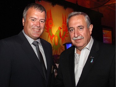 From left, Ottawa Police Insp. John Medeiros with Ottawa city councillor Eli El-Chantiry, chair of the Ottawa Police Services Board, at the annual Igniting the Spirit Gala for the Wabano Centre, held at the Ottawa Conference and Event Centre on Tuesday, June 21, 2016.