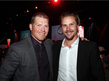 From left, Ottawa Senators alternate captain Chris Neil with team captain Erik Karlsson at The Canadian Tire Centre on Wednesday, June 15, 2016, for An Evening with Bryan, held in honour of the team's former general manager and coach, Bryan Murray, in support of cancer research and care at The Ottawa Hospital.