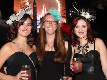 From left, Victoria Boddy, Stephanie Lalonde and Tori van Veen came dressed for Bash 2016: London Calling, a posh party held at the Horticulture Building at Lansdowne on Friday, June 10, 2016, to raise money and awareness for the Snowsuit Fund.