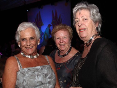 From left, Wabano Centre supporter Shirley Greenberg, seen with Suzanne Gumpert and Gerda Hnatyshyn,  wife of the late former governor general Ray Hnatyshyn, at the Igniting the Spirit Gala held in support of the Wabano Centre on Tuesday, June 21, 2016, at the Ottawa Conference and Event Centre.